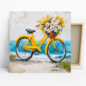 Yellow Bicycle Flower Art