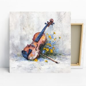 Violin and Wildflowers Art