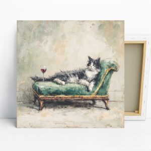 Cat Wine Relaxation Art