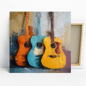 Colorful Guitar Trio Art