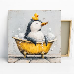 Penguin Bath Time Art