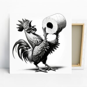 Rooster Toilet Paper Art