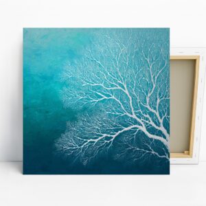 Turquoise Tree Silhouette Art