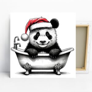 Panda Christmas Bath Art