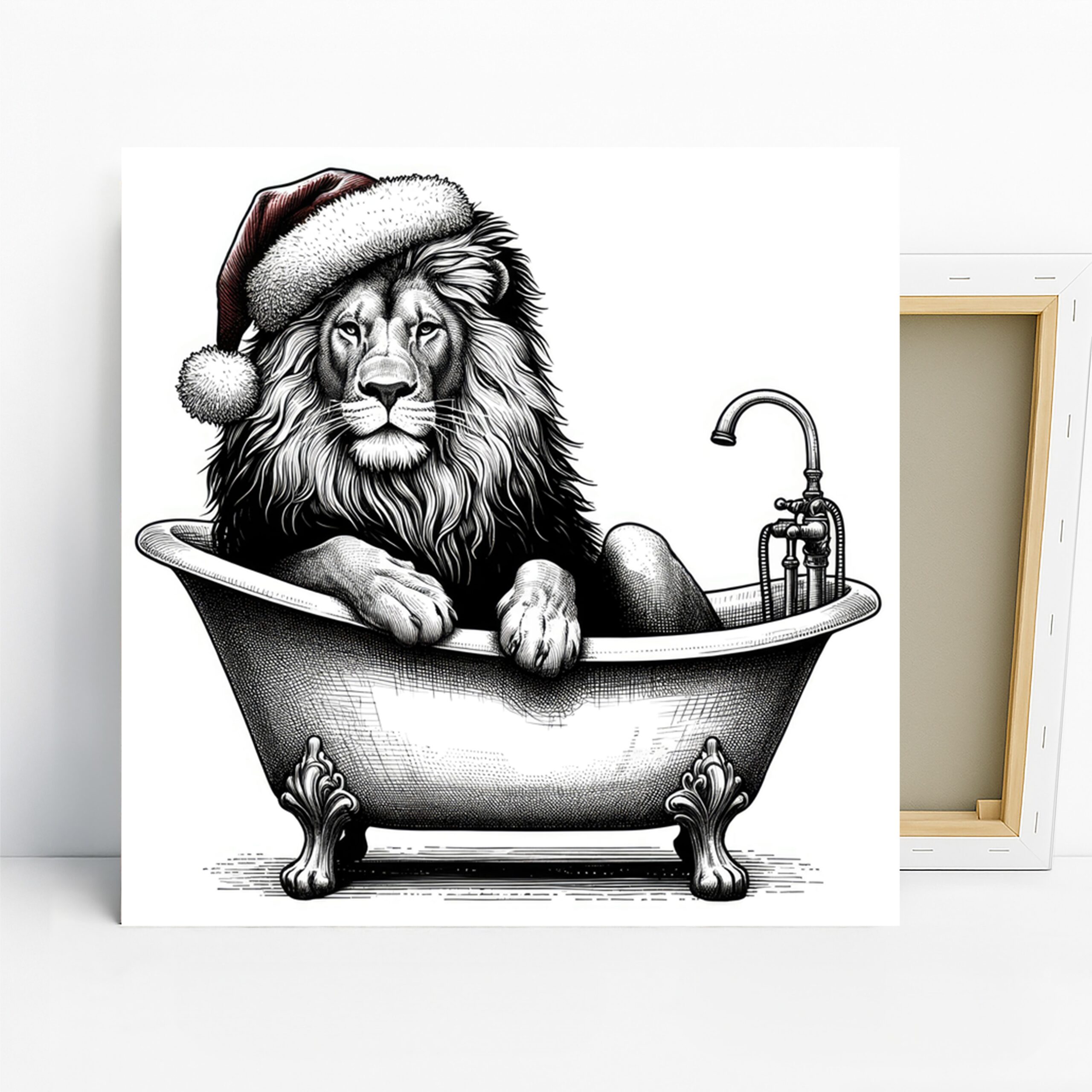 1.jpg Lion Christmas Bath Art