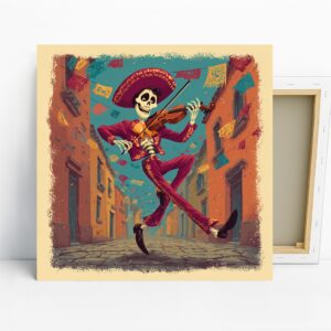 Mariachi Skeleton Art