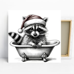 Raccoon Christmas Bath Art