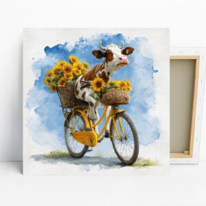 Cow on Bicycle Art