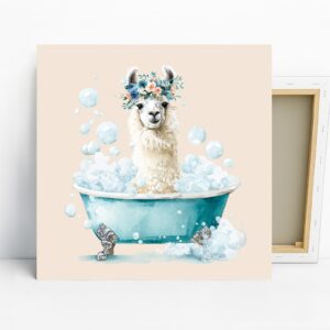 Llama Bath Time Art