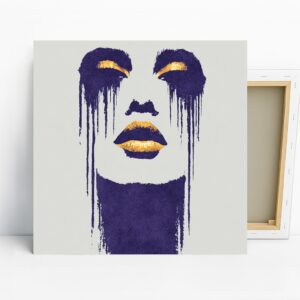 Dripping Gold Lips Art