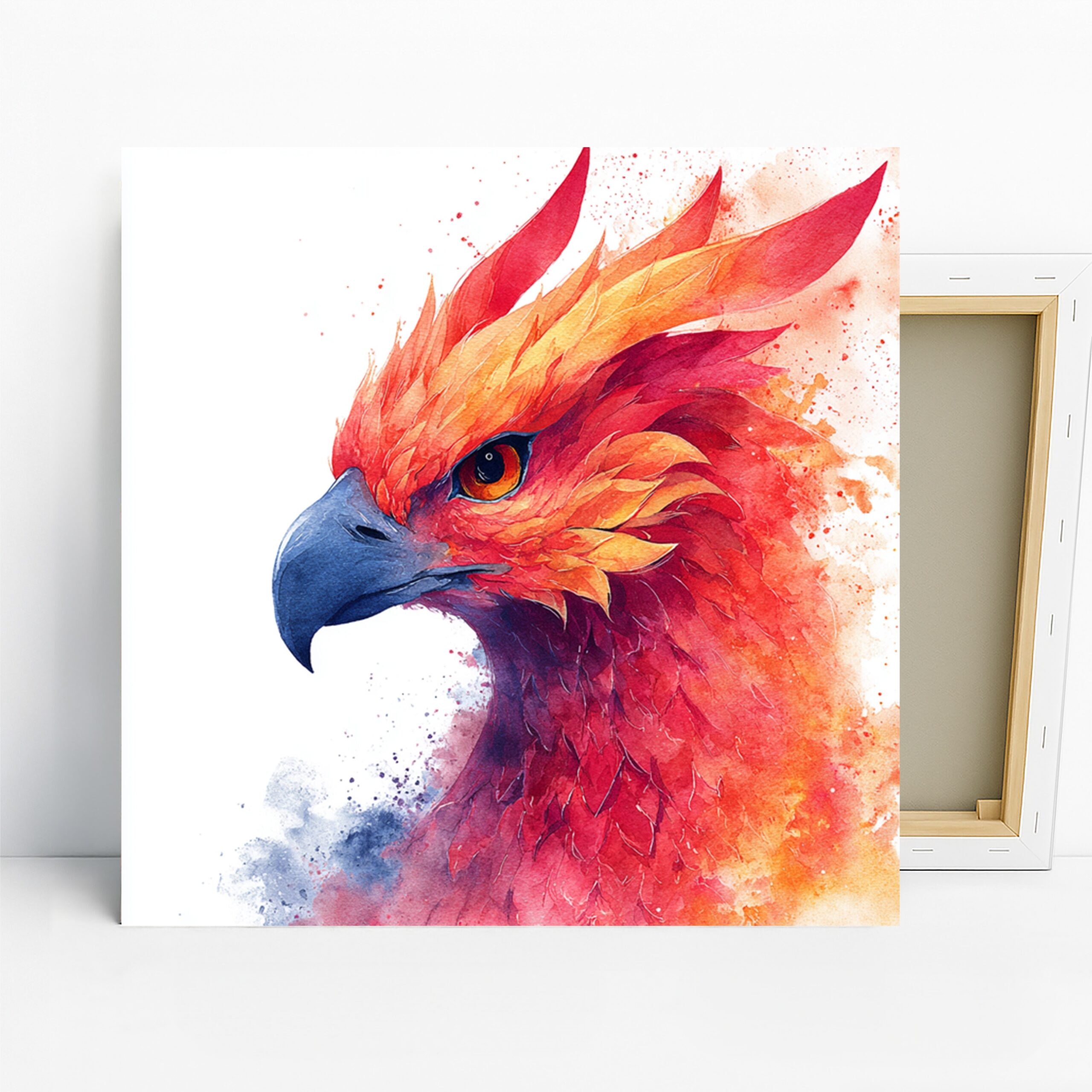 Eagle Art, Canvas or Poster, Contemporary Nature Decor, Living Room Office Bedroom Dining Room Wall Art, Red Orange Yellow Blue