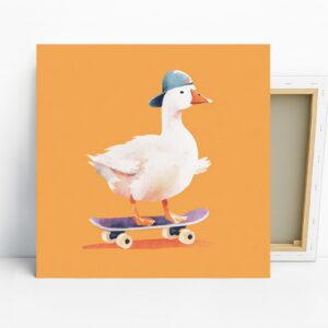 Skateboarding Duck Art