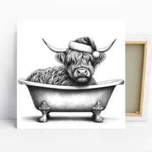 Highland Cow Bath Time Art