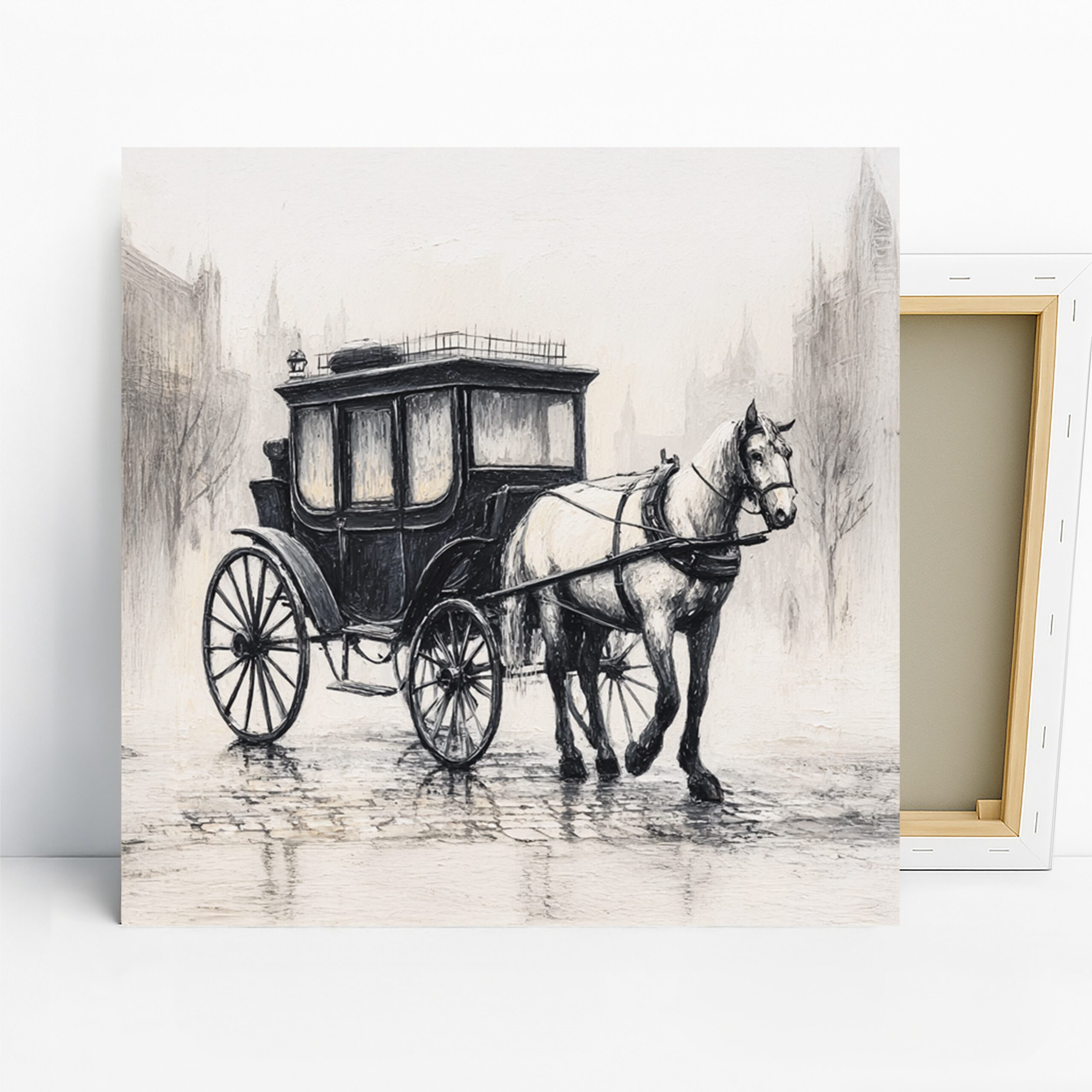 Horse Art, Canvas or Poster, Vintage Rustic Decor, Living Room Entryway Office Dining Room Wall Art, Black White Grey Brown