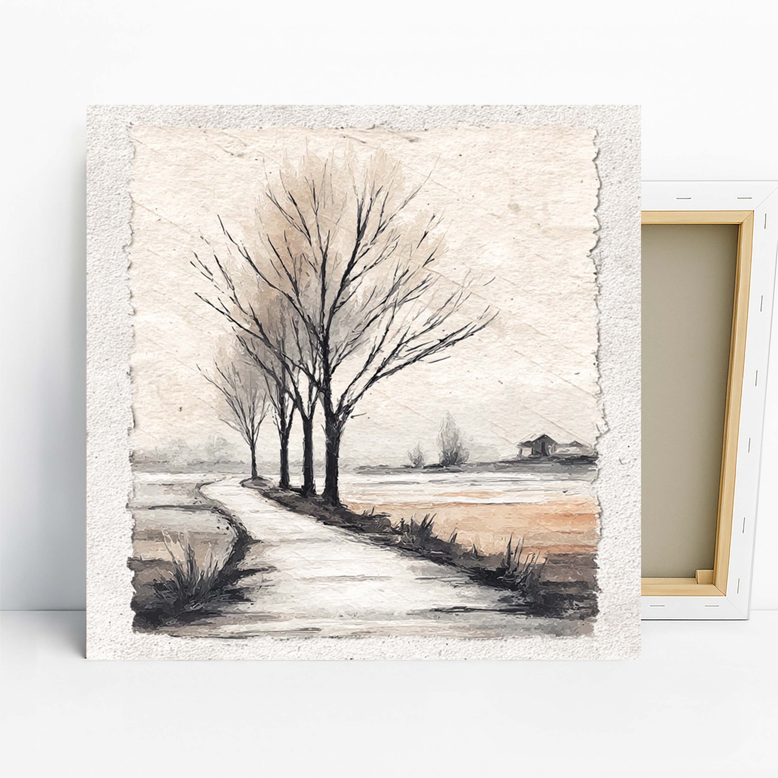 Winter Tree Silhouette Art