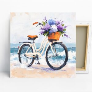 Seaside Bicycle Bouquet Art