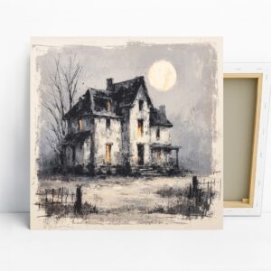 Haunted Farmhouse Night Art