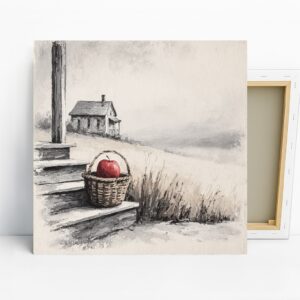 Rustic Apple Basket Art