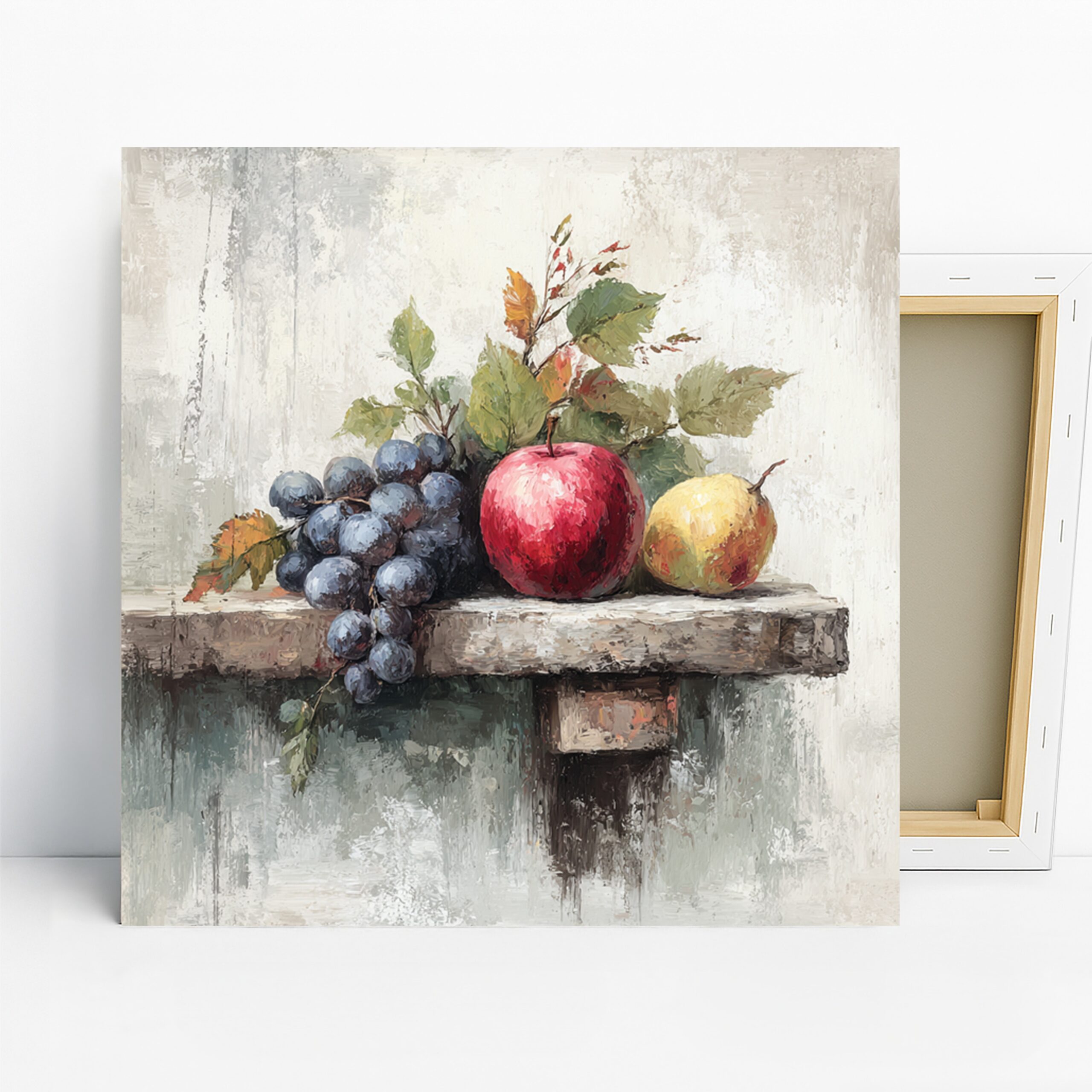 Fruit Harvest Art, Canvas or Poster, Classic Nature Decor, Kitchen Dining Room Living Room Office Wall Art, Red Blue Green Yellow