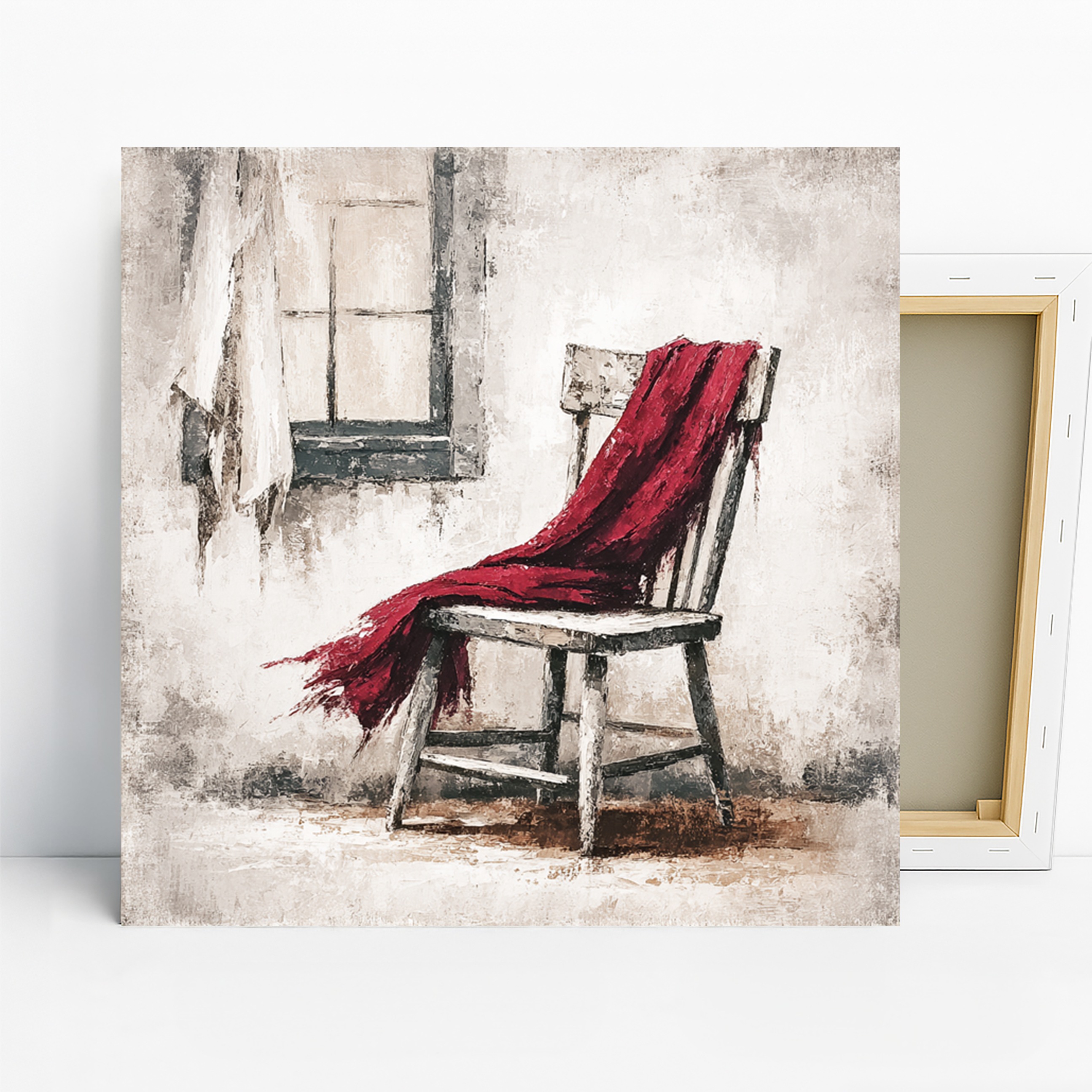 Red Scarf Chair Art