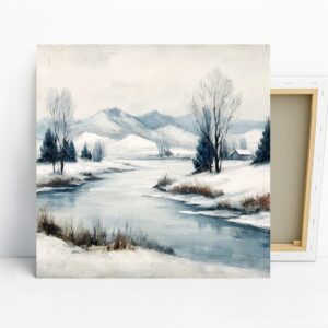 Snowy Mountain Stream Art