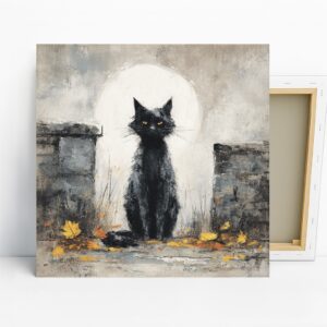 Black Cat Moon Art