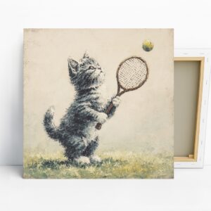 Cat Tennis Wall Art