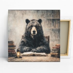 Bear Reading Book Art