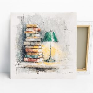 Vintage Books and Lamp Art