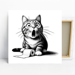 Cat Toilet Paper Disaster Art