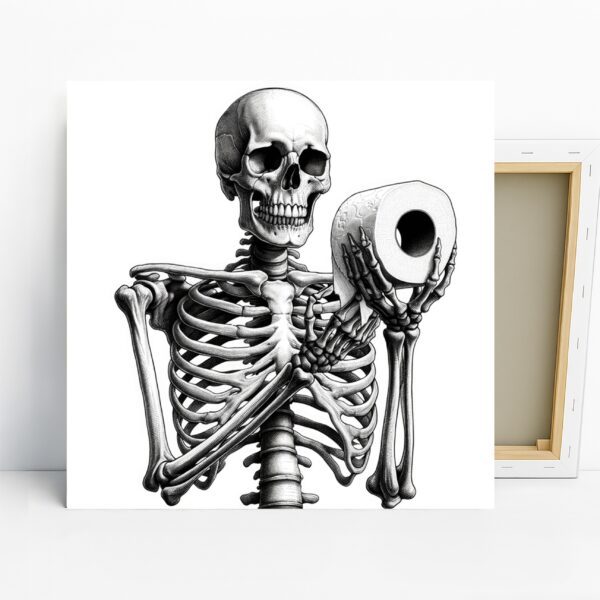Skeleton Toilet Paper Art