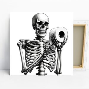 Skeleton Toilet Paper Art
