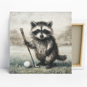 Raccoon Golf Art