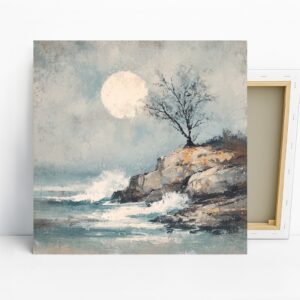 Moonlit Coastal Art