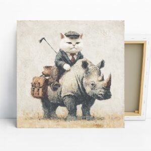 Golf Cat Rhino Adventure Art
