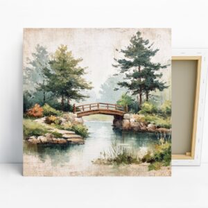Tranquil Bridge Landscape Art