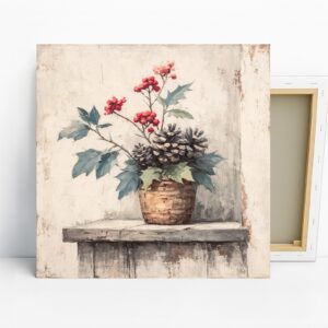 Winter Berry Basket Art