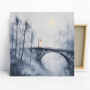 Misty Bridge Winter Art