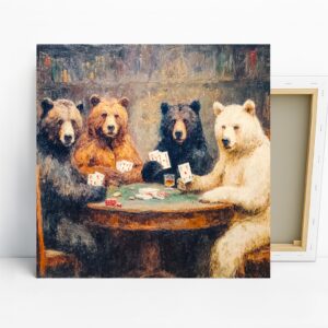 Bear Playing Poker Art