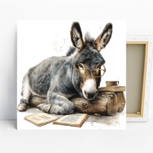Donkey Reading Art