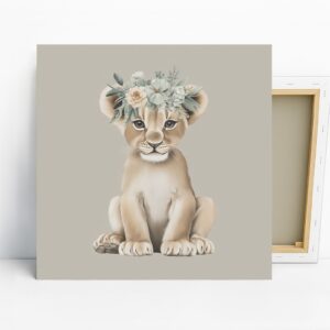 Lion Cub Flower Crown Art