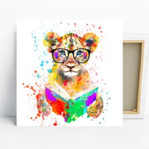 Lion Reading Glasses Art