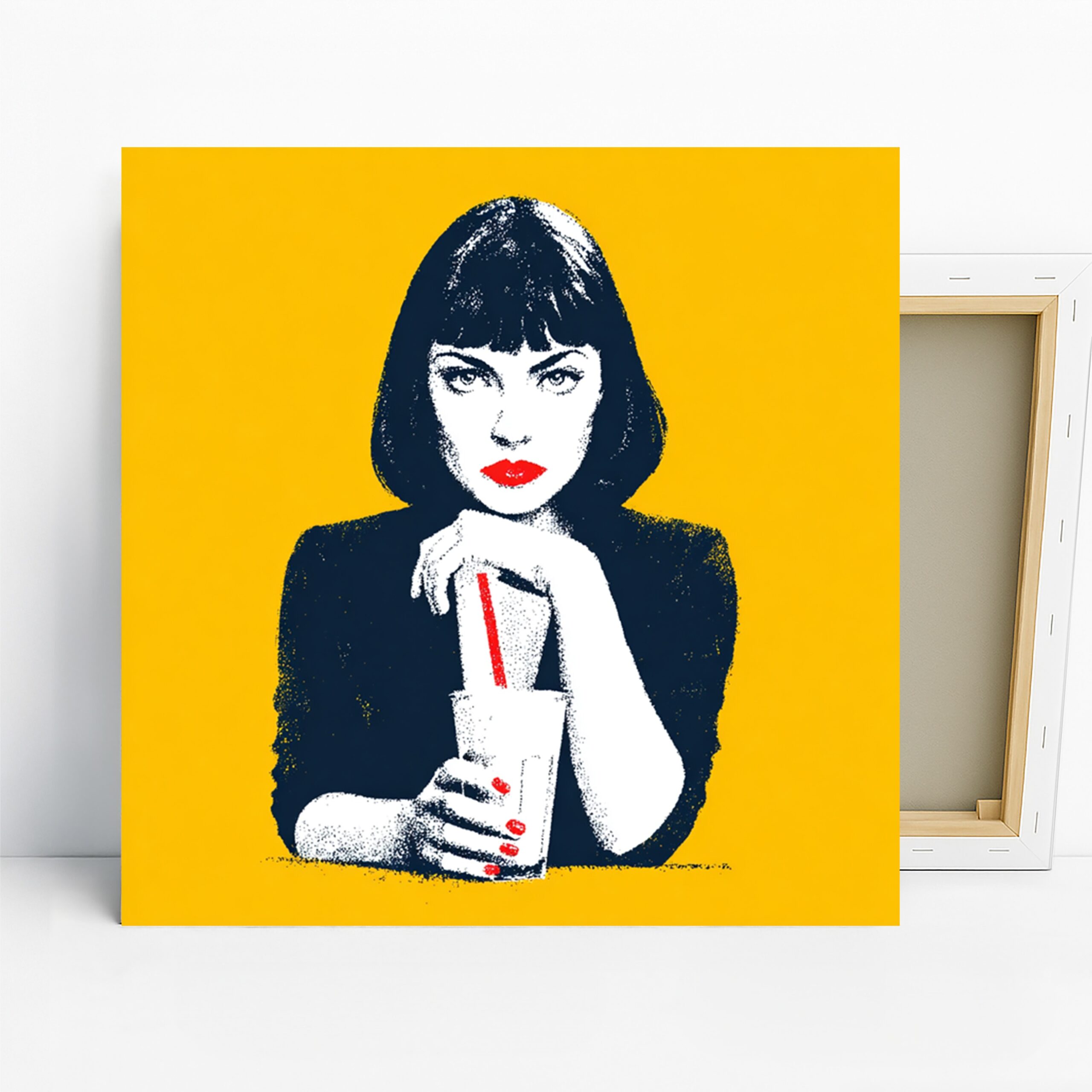 Vintage Glamour Art, Canvas or Poster, Pop Art Contemporary Decor, Living Room Bedroom Office Wall Art, Yellow Black Red White