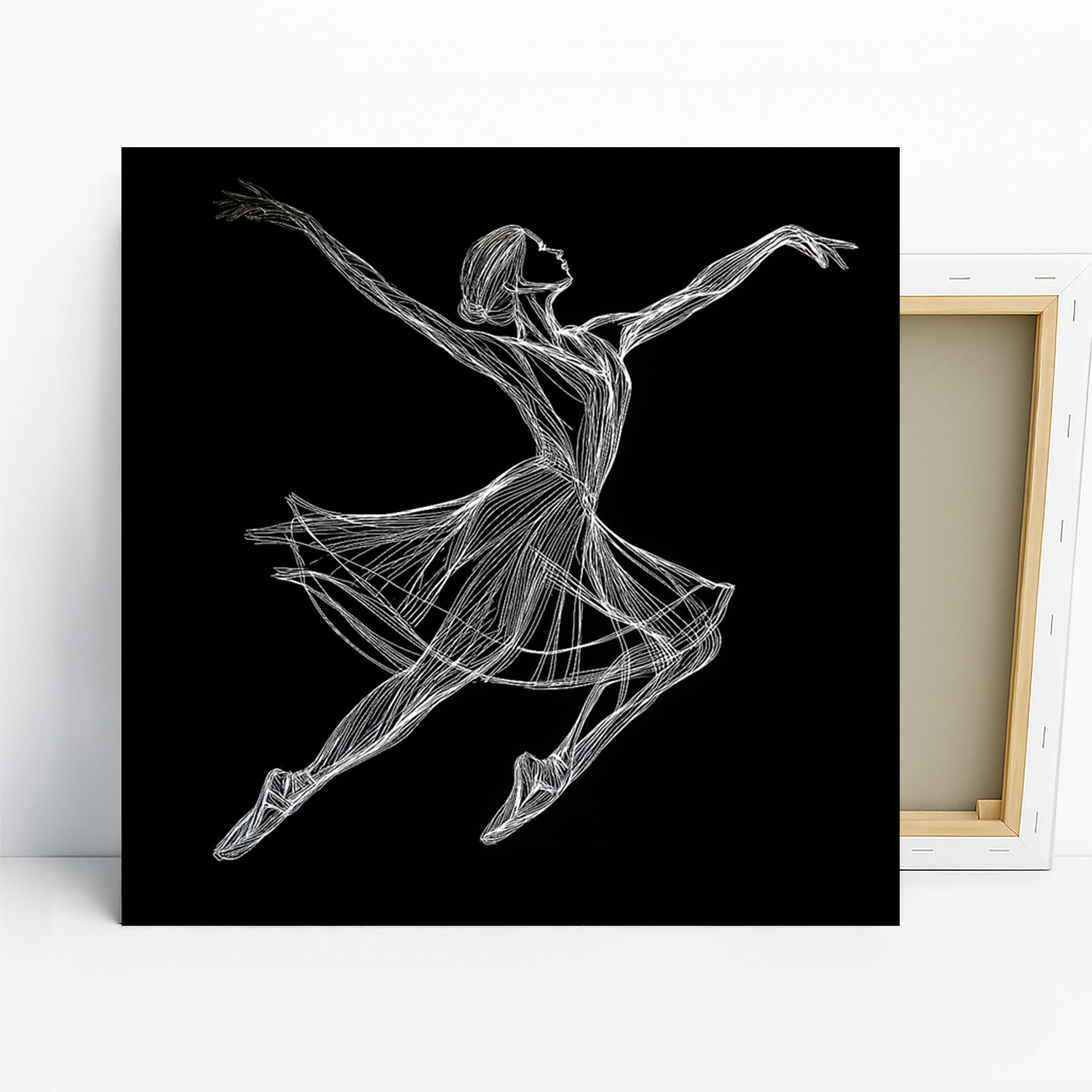 Ballerina Art, Canvas or Poster, Contemporary Minimalism Decor, Living Room Bedroom Dance Studio Wall Art, Black White, Modern Dance Decor
