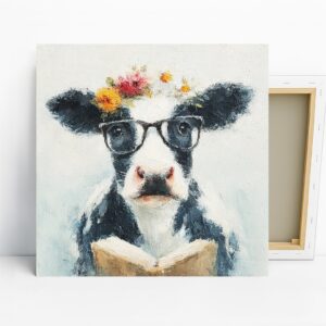 Cow Reading Glasses Art