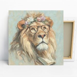 Lion Book Glasses Art