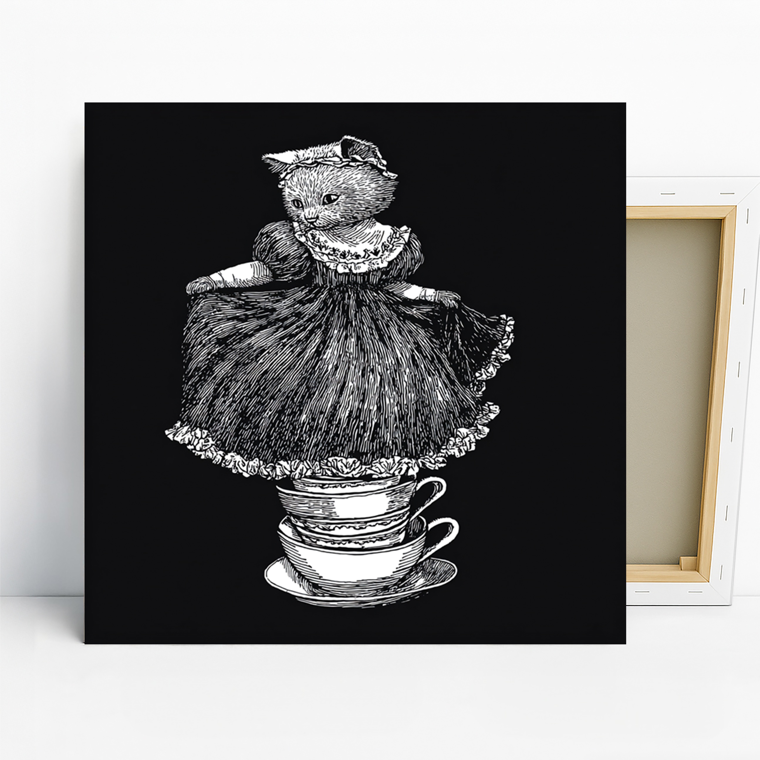 Cat Tea Party Art