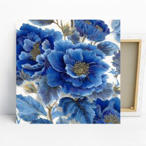 Blue Peony Bloom Art