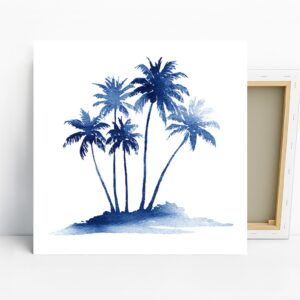 Blue Palm Trees Art