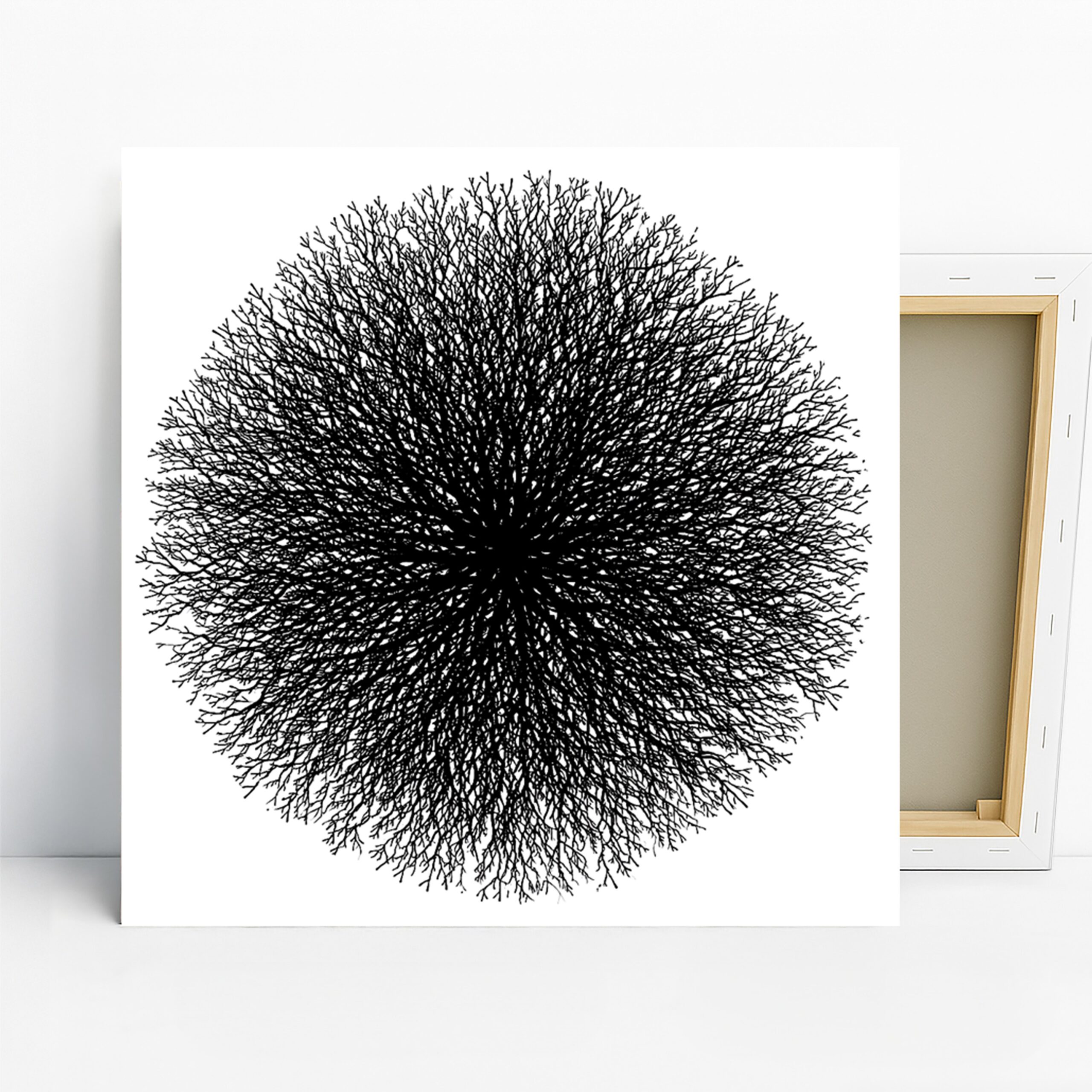 Tree Branches Art, Canvas or Poster, Nature Abstract Decor, Living Room Office Bedroom Wall Art, Black and White, Modern Minimalist